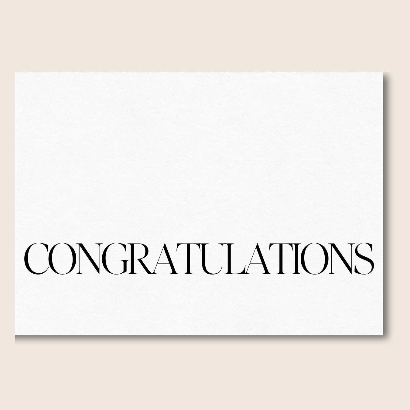 Minimalist black and white Congratulations greeting card.