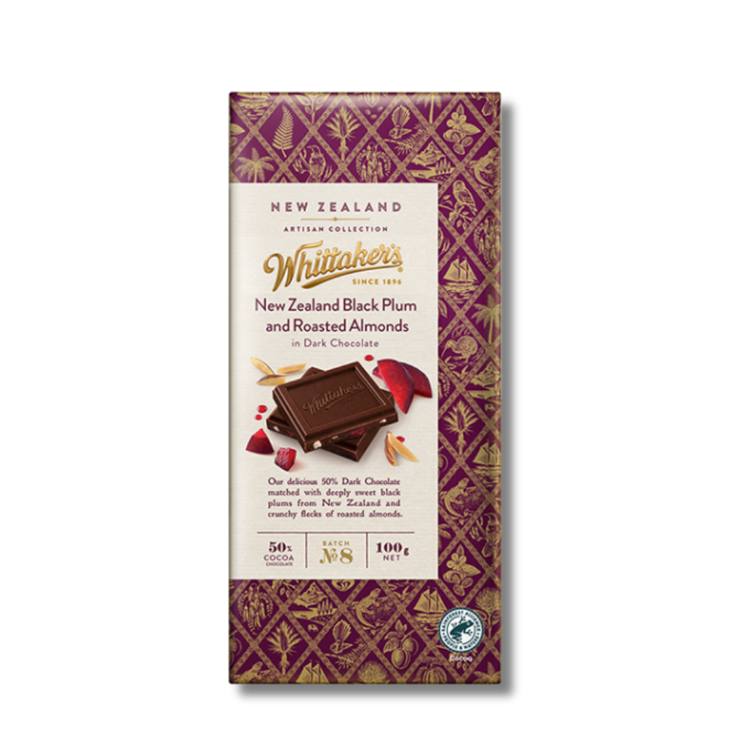 Whittaker’s New Zealand Plum & Almond Dark Chocolate Bar