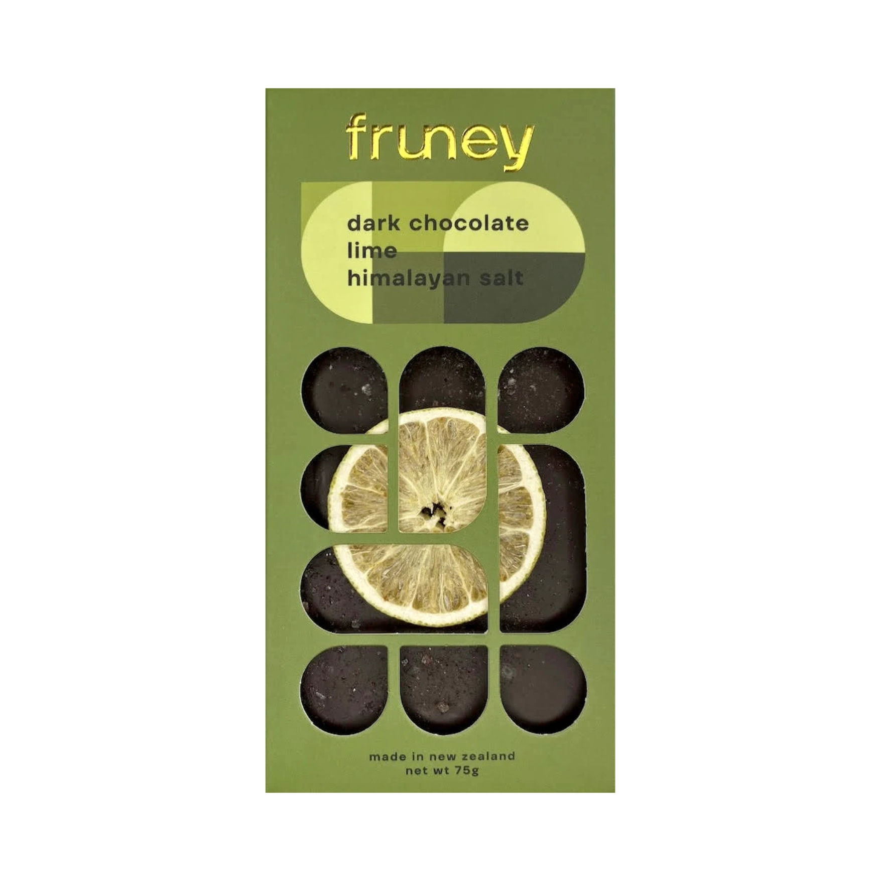 FRUNEY Dark Chocolate, Lime & Himalayan Salt Bar