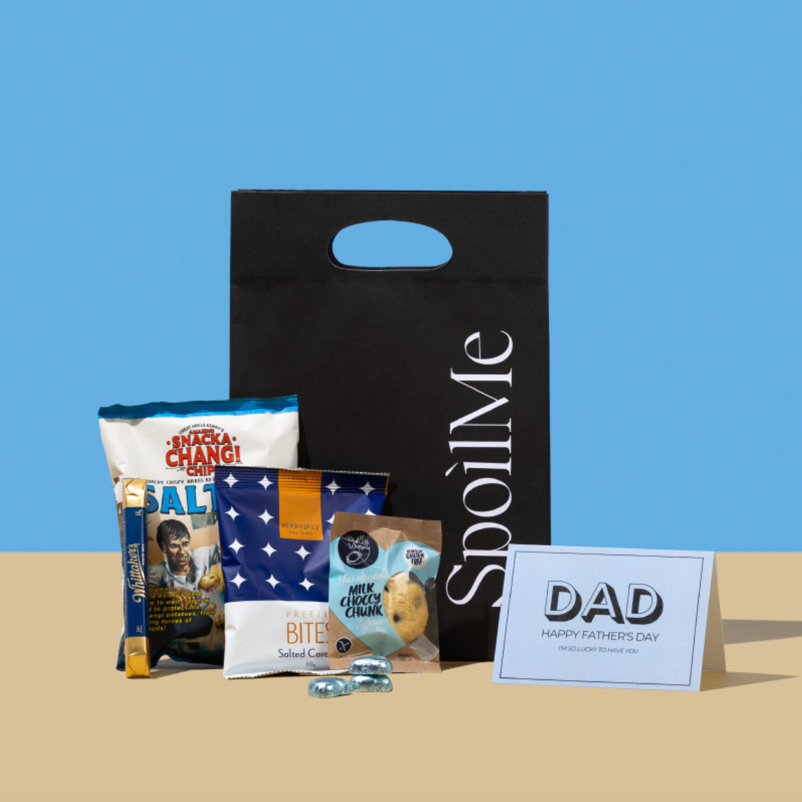 Classic Dad Father’s Day snack bundle with chocolate, chips, pretzels and cookie