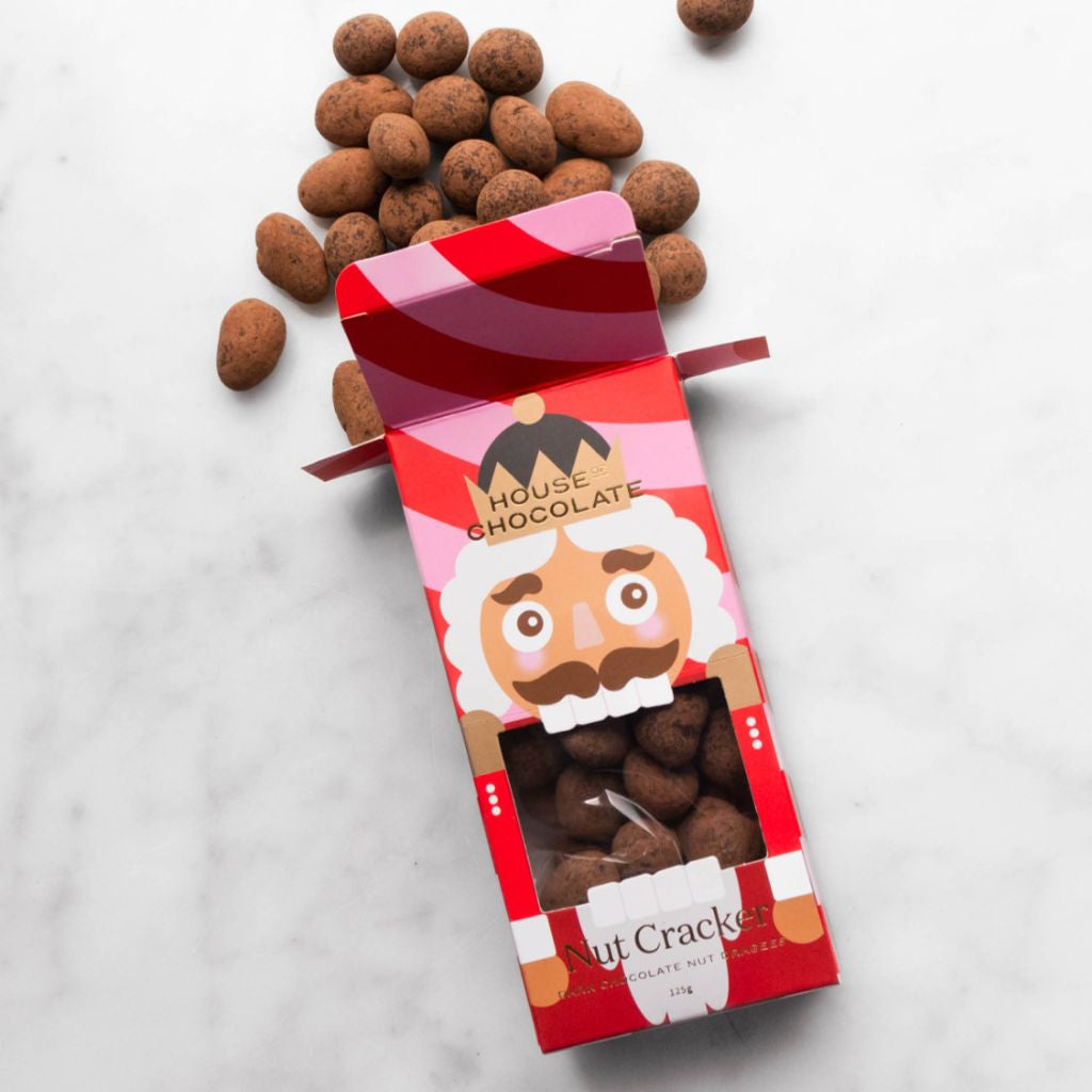 House of Chocolate Christmas Nutcracker Dark Chocolate Nut Dragees 125g