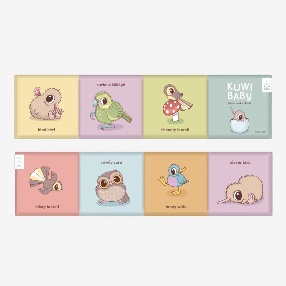 New Zealand native bird fabric book for babies