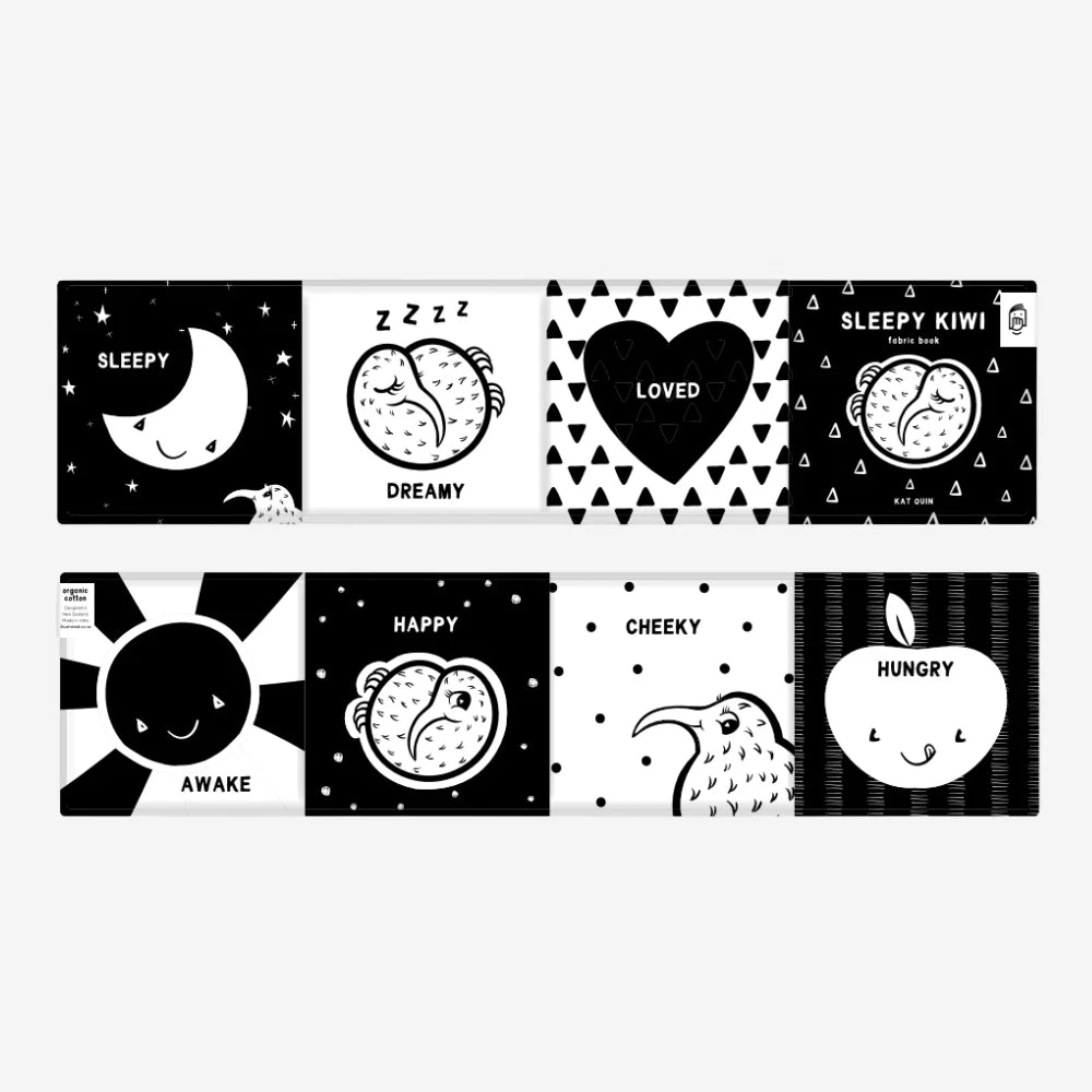 Black and white sensory book for newborn babies