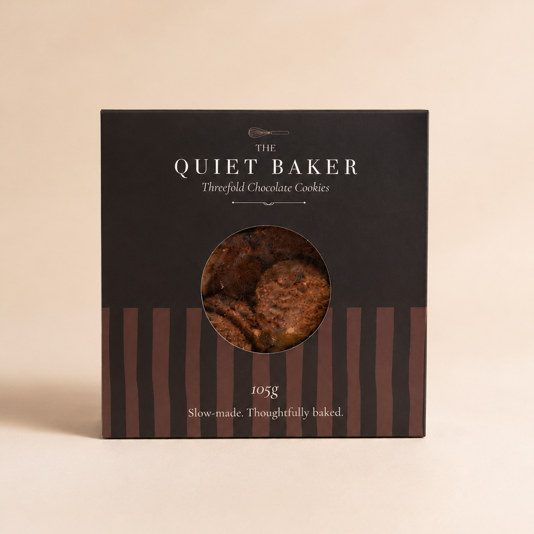 The Quiet Baker Threefold Chocolate Cookies 105g gift box
