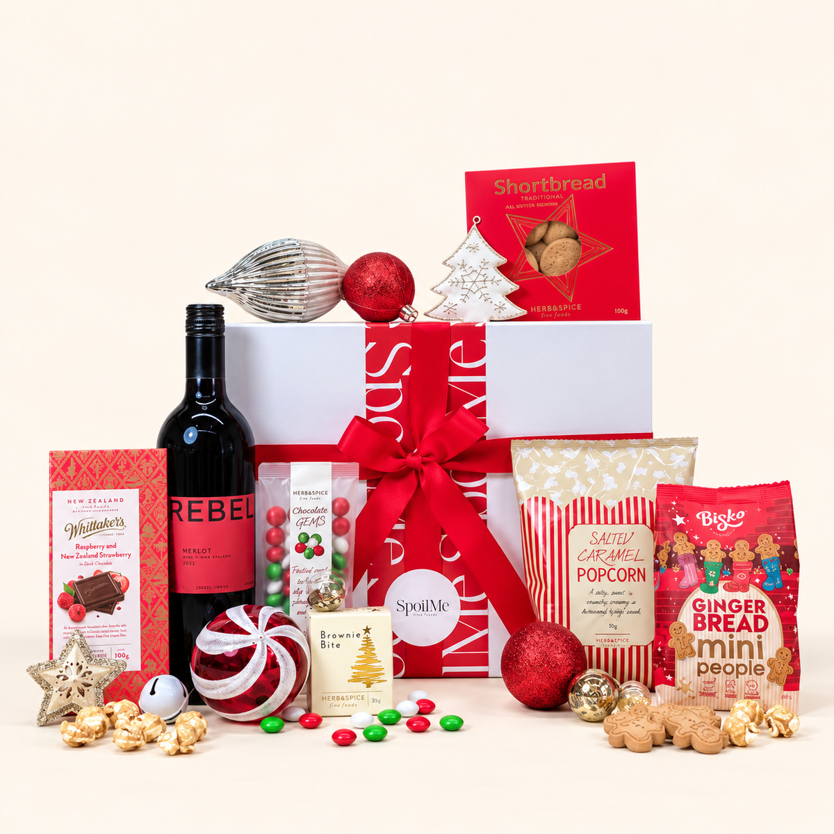 Tis the Season Christmas wine and treats gift box