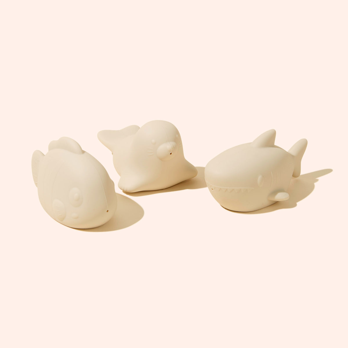 walrus, fish & shark silicone baby bath toys
