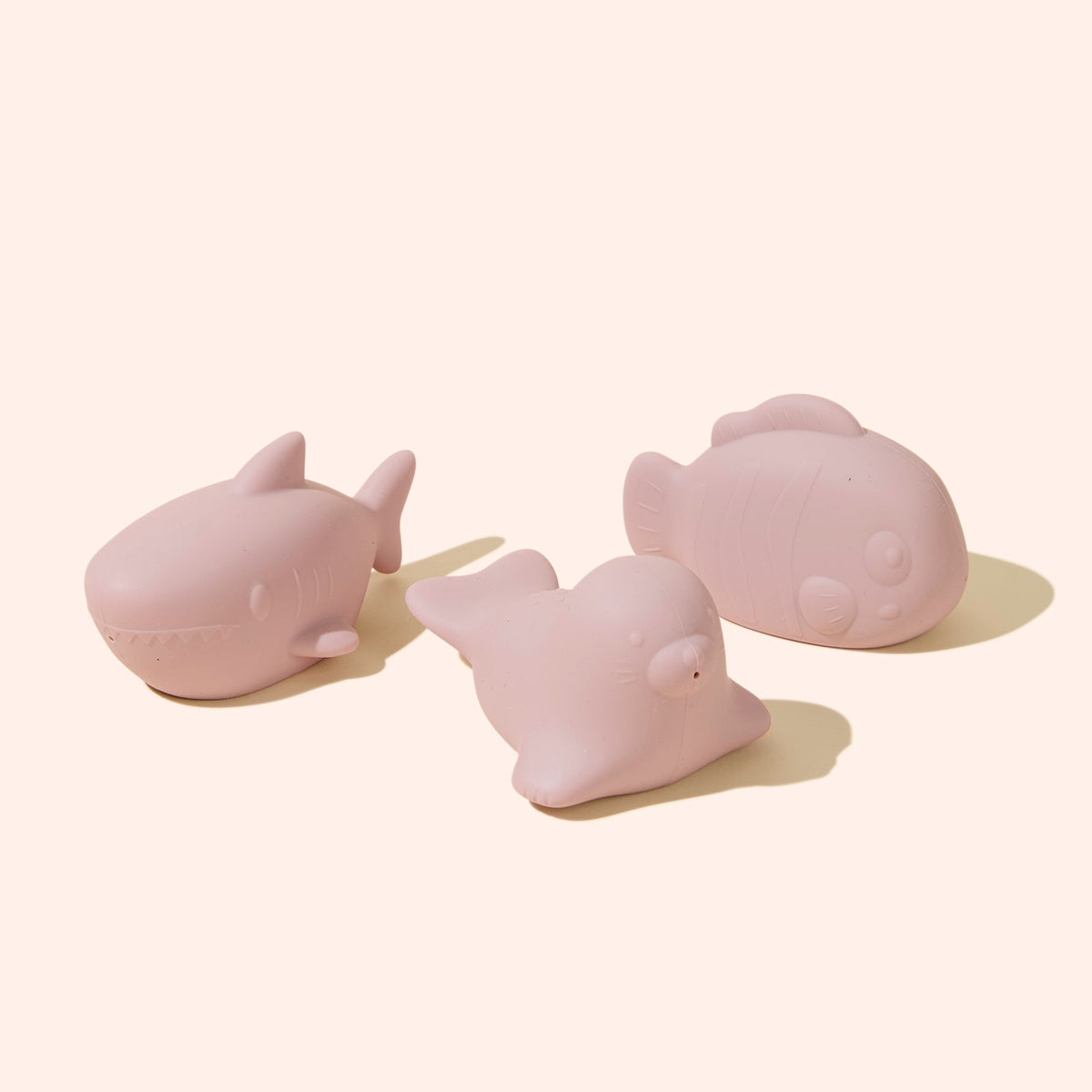 Ocean Pals Blush pink silicone baby bath toys