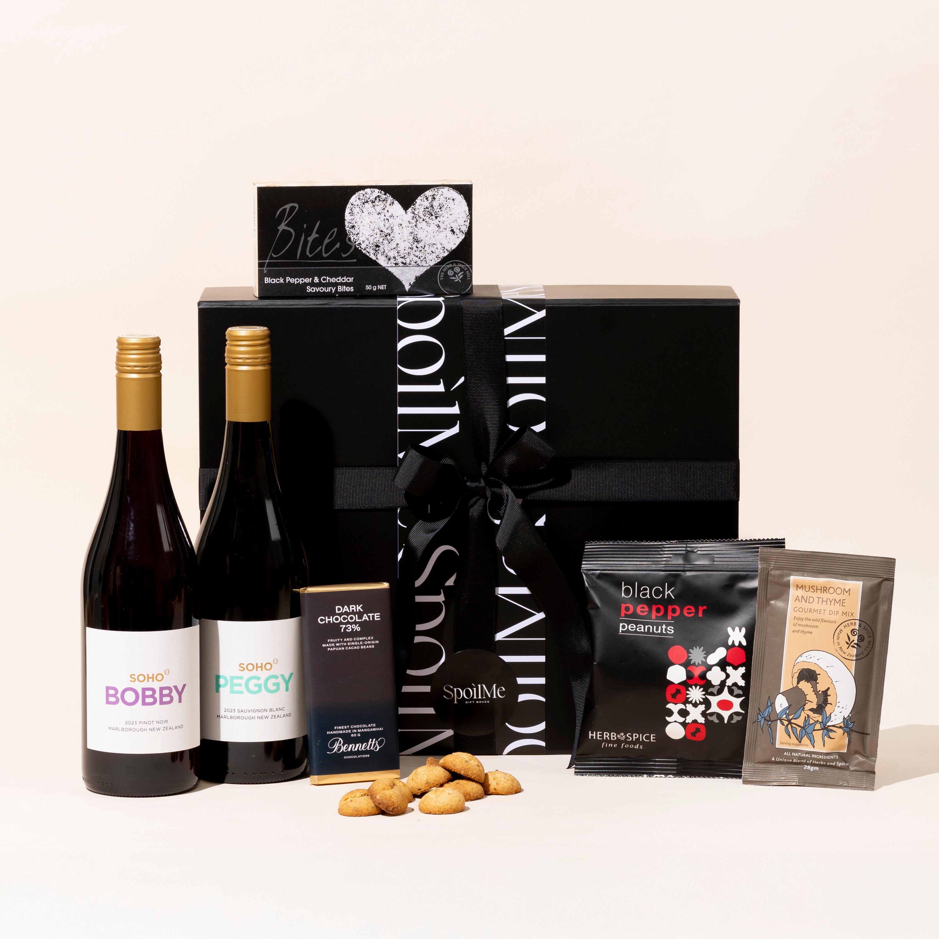 Grand Gift Box with premium wine and gourmet snacks – luxury corporate gift by Spoil Me