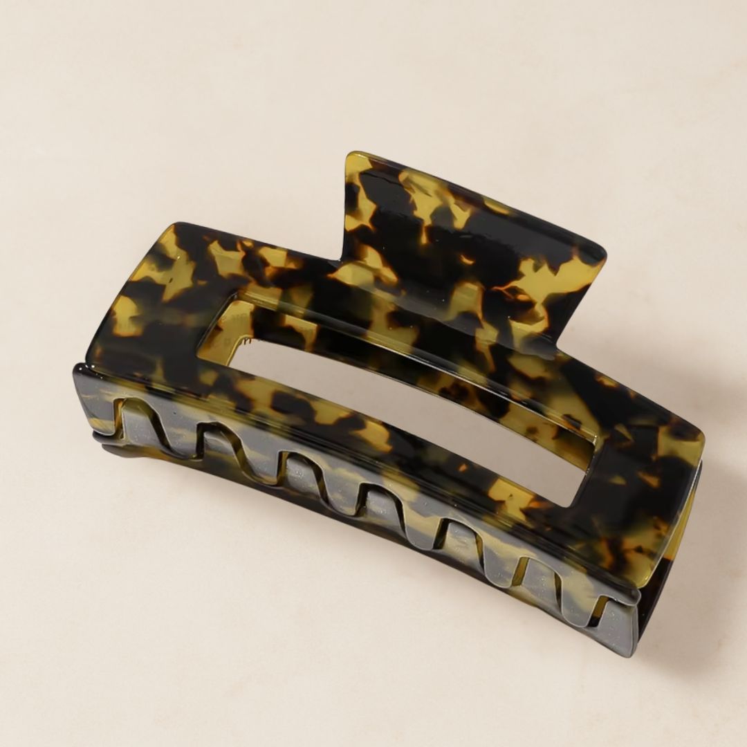 Leopard print claw hair clip – acrylic 10cm strong hold accessory