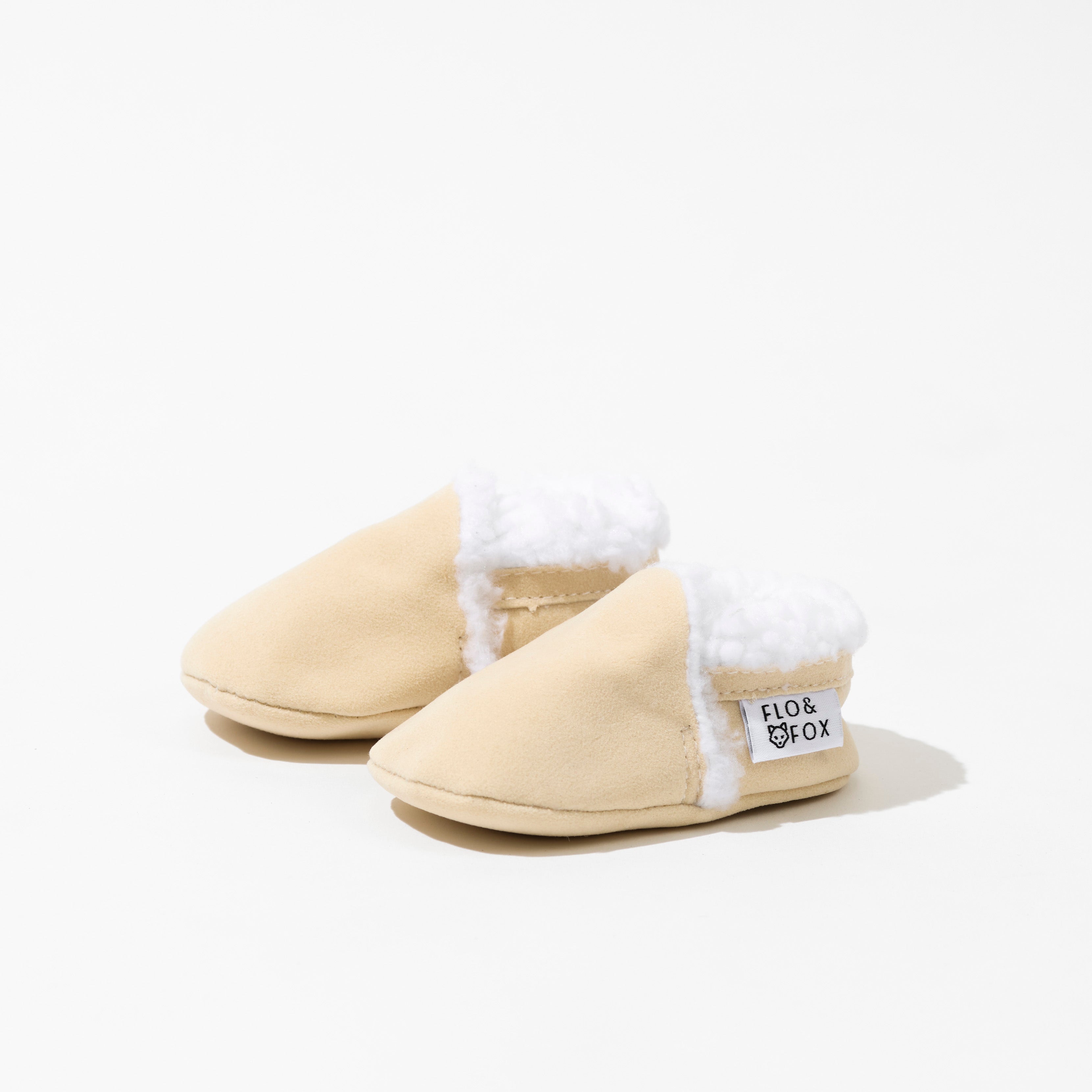 Fleece moccasins / sand - gift box nz