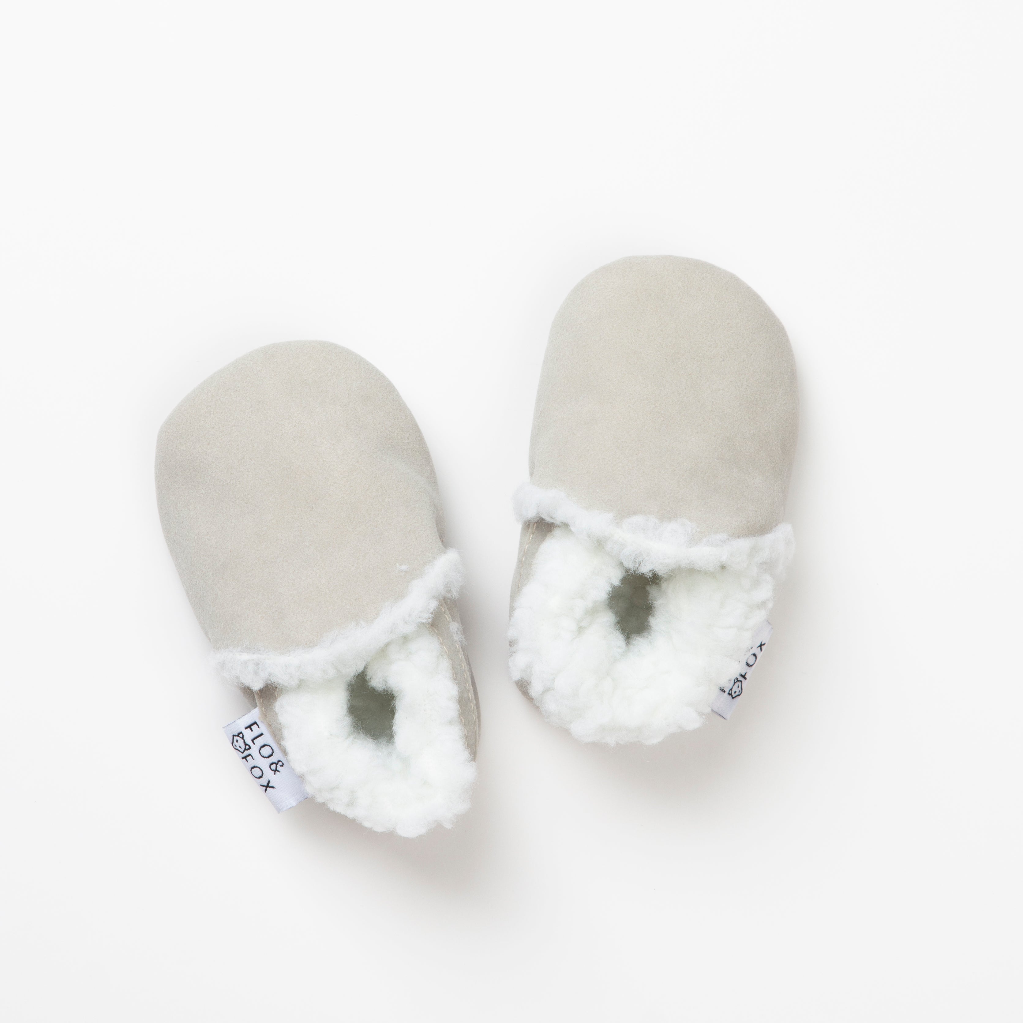 Fleece moccasins / stone - gift box nz
