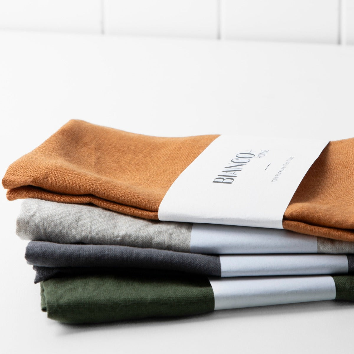 Linen tea towel ink blue - gift box nz