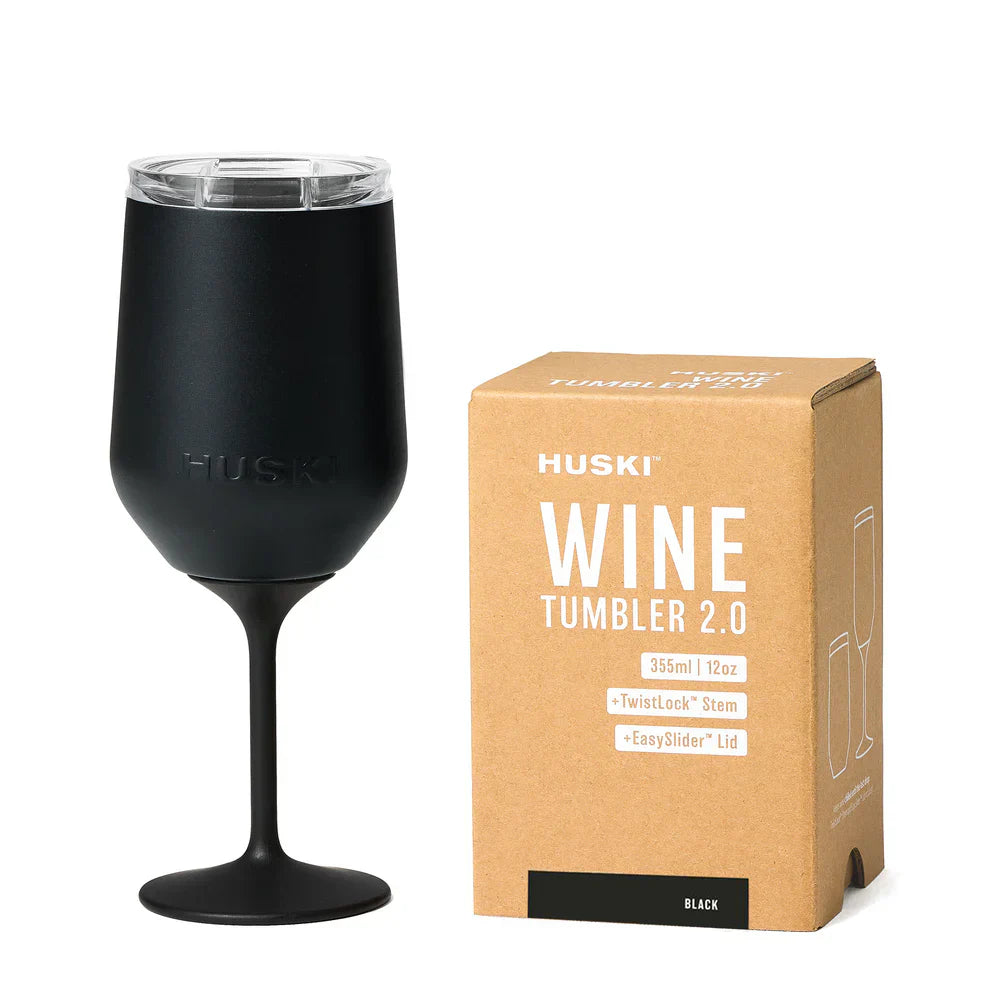 New: huski wine tumbler 2.0 black - gift box nz