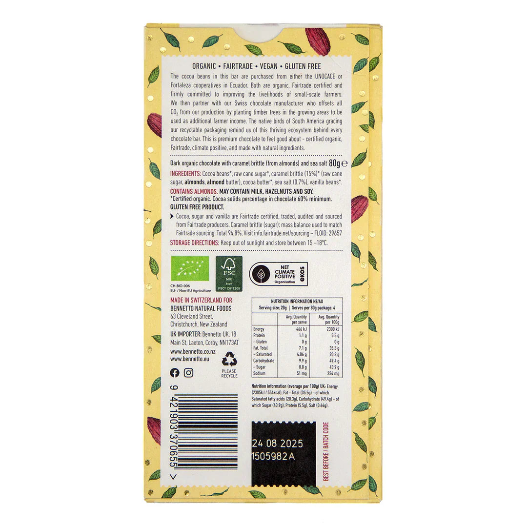 Salted caramel chocolate bar - gift box nz