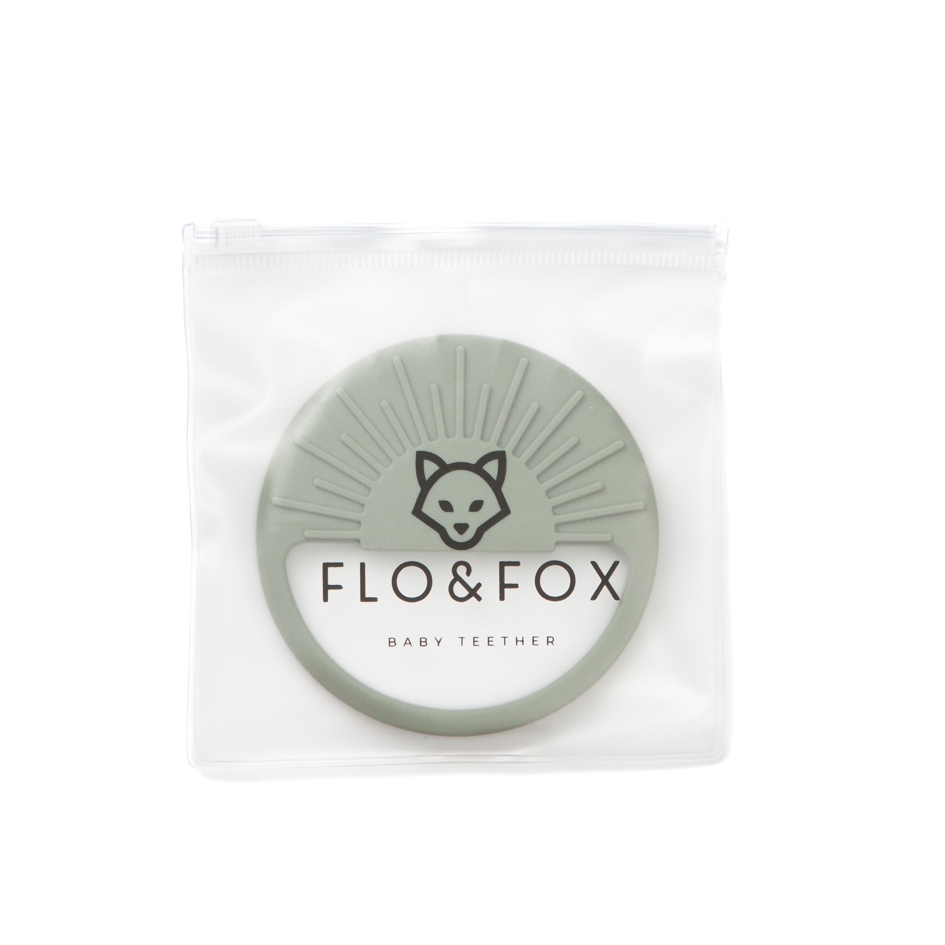Sunburst baby teether // olive - gift box nz