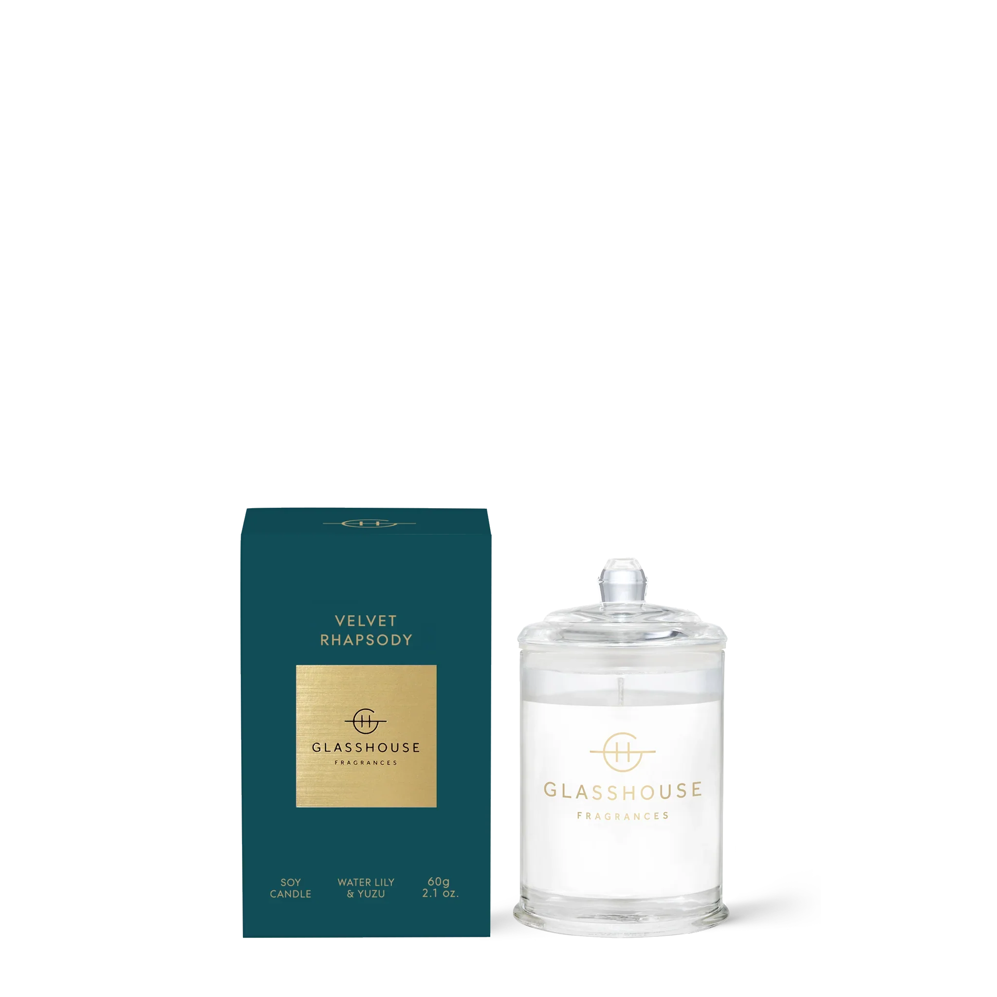 Glasshouse Velvet Rhapsody Water Lily & Yuzu 60g candle NZ