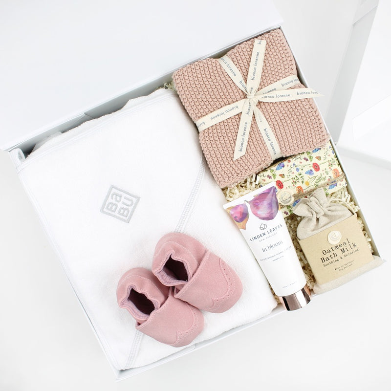 Baby bath time pink gift box