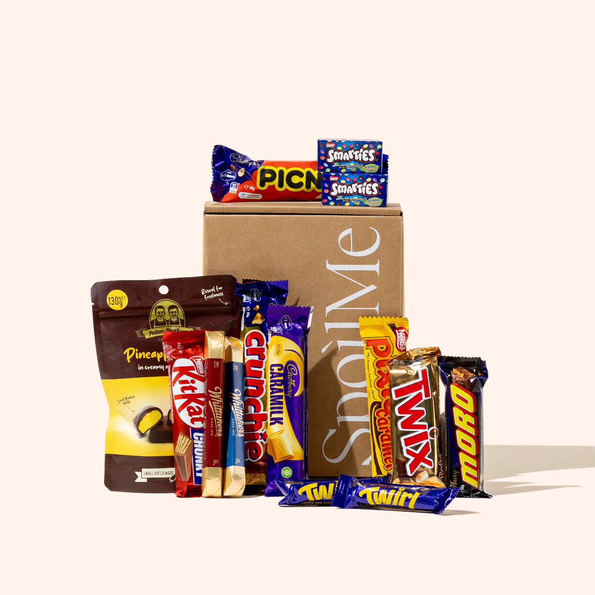 Essentials Chocoholic Gift Box – affordable chocolate gift box NZ with Cadbury favourites, Crunchie, KitKat, and premium chocolate, delivered NZ-wide