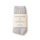 Flow + Fox Pebble marle grey knee high baby socks in soft ribbed cotton