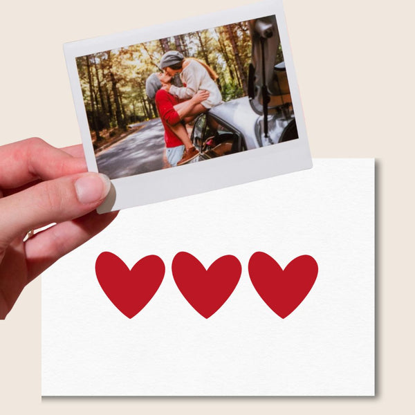 V-DAY CUSTOM PHOTO CARD RED HEARTS