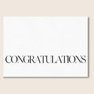 Minimalist black and white Congratulations greeting card.