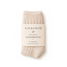 Flow + Fox tan knee high baby socks in soft ribbed cotton
