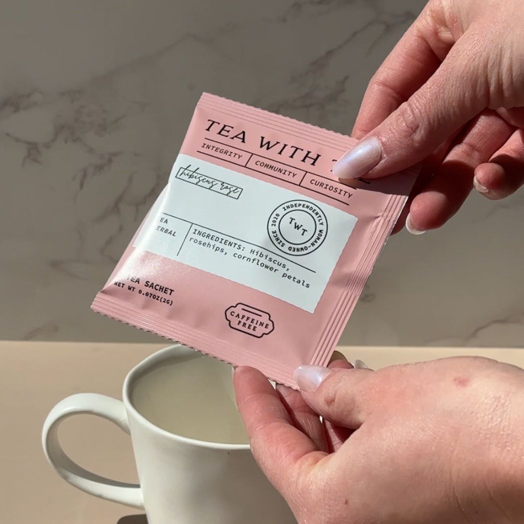 Tea with Tae individually wrapped Hibiscus Rose herbal tea