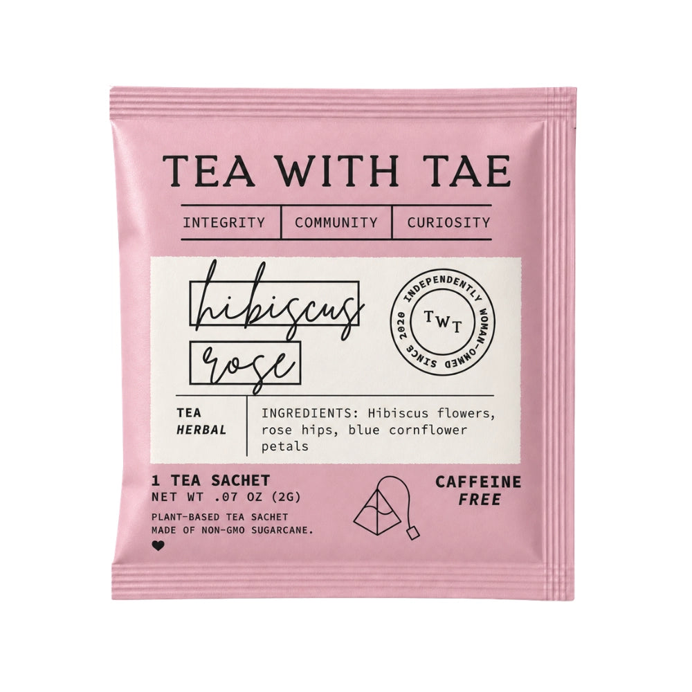 Tea with Tae Hibiscus Rose caffeine-free herbal tea bag