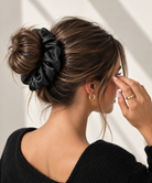 Black large hair scrunchie