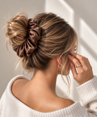 Cocoa large brown hair scrunchie