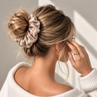 Champagne large hair scrunchie