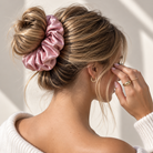 Dusty Rose large pink hair scrunchie
