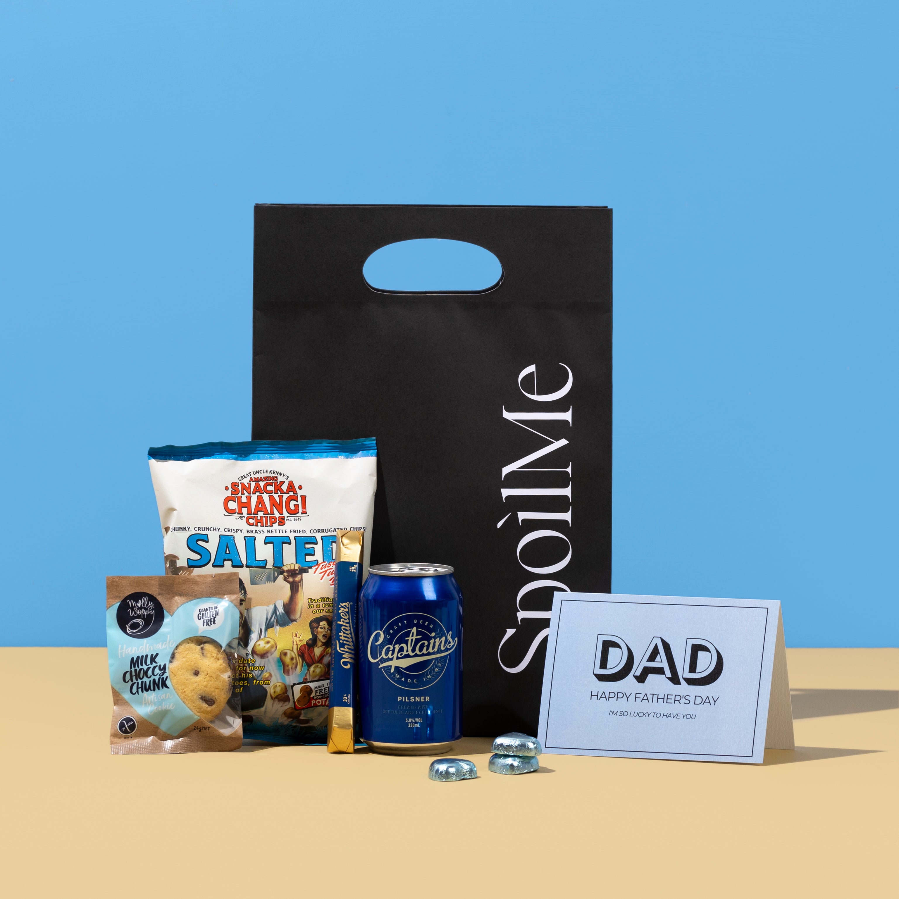 Dad’s Beer Bundle with beer, chocolate, chips and cookie for Father’s Day