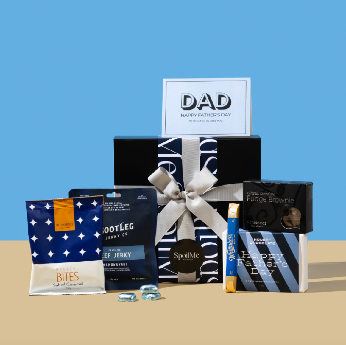 Father’s Day Favourites Gift Box with sweet and savoury treats for Dad from Spoil Me Gift Boxes NZ