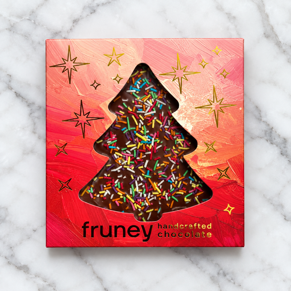 Fruney Dark Chocolate Sprinkle Christmas Tree 80g