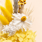 Indie yellow and white dried flower arrangement