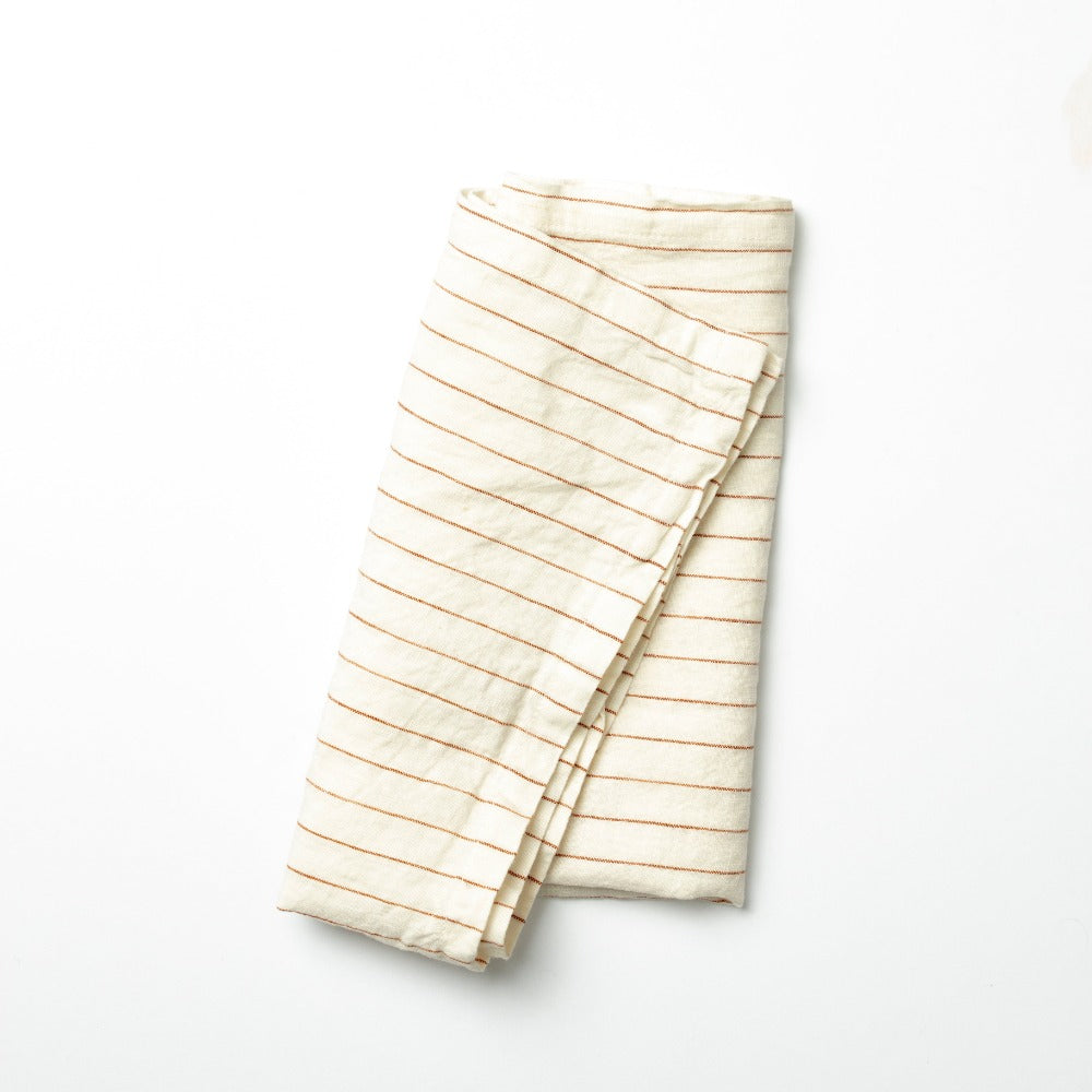 Linen Tea Towel // Rust Stripe