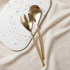 bianco home brushed gold salad servers