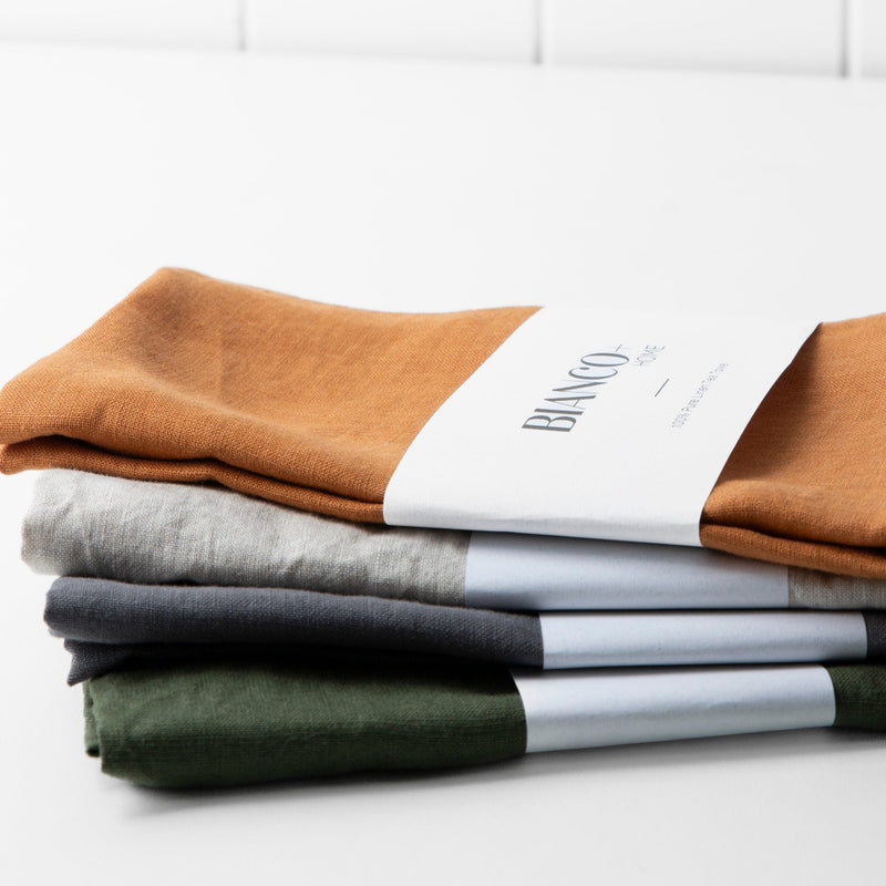 Linen Tea Towel // Rust