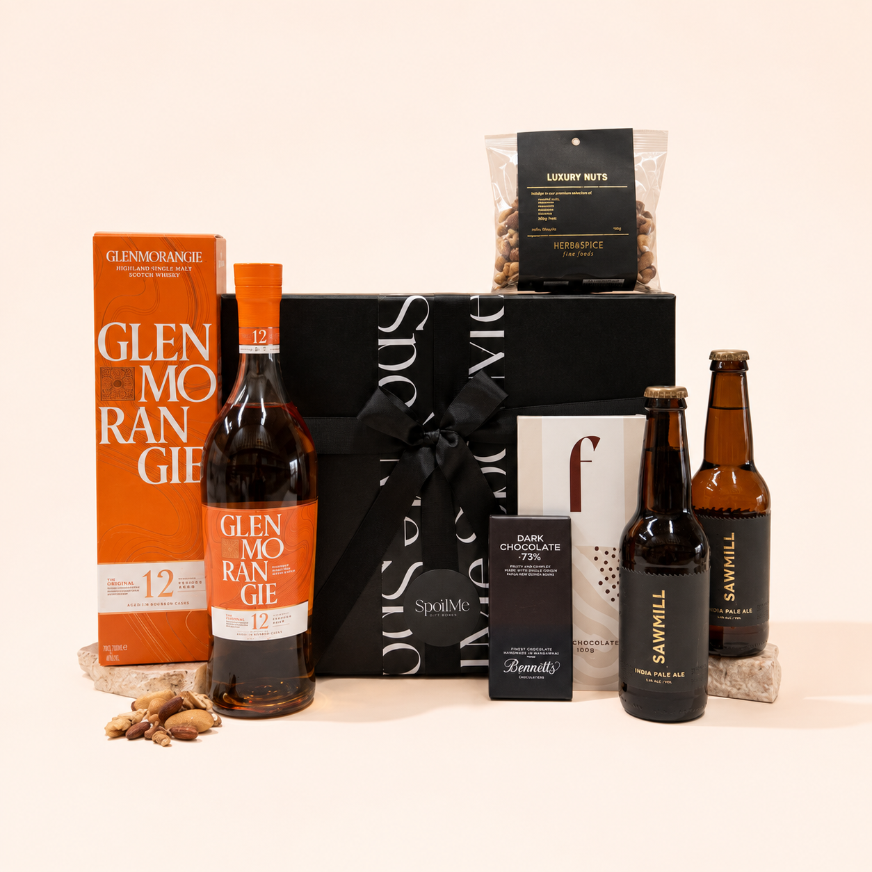 Midnight Oil Glenmorangie whisky and Sawmill craft beer gift box