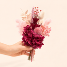 Ruby mini pink and deep maroon dried flower arrangement