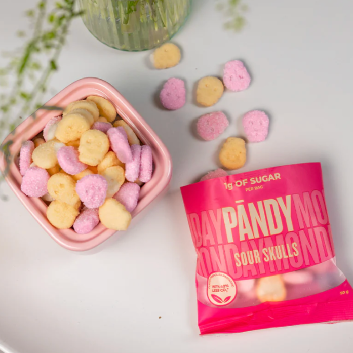 Gift‑Worthy Sour Skulls Candy – Raspberry & Lemon, Just 1 g Suga