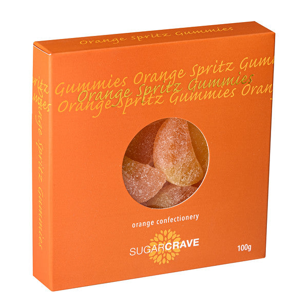 Chewy orange gummies covered in sugar – perfect NZ sweet gift box addition