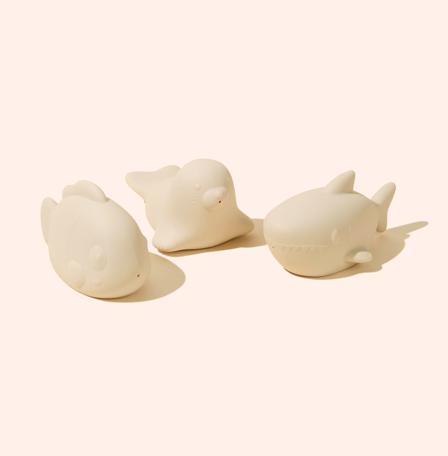 walrus, fish & shark silicone baby bath toys