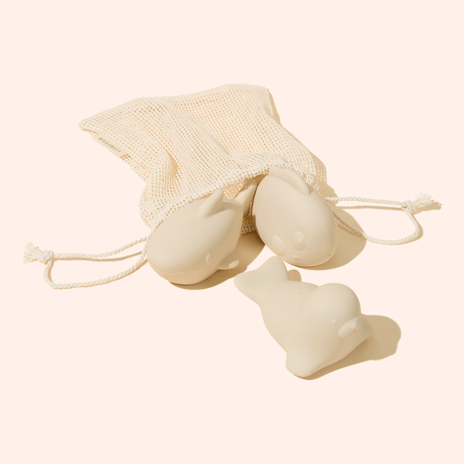 silicone baby bath toys with drawstring bag