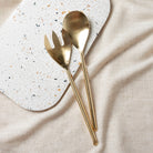 bianco home brushed gold salad servers