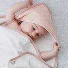 Baby hooded towel // blush - gift box nz