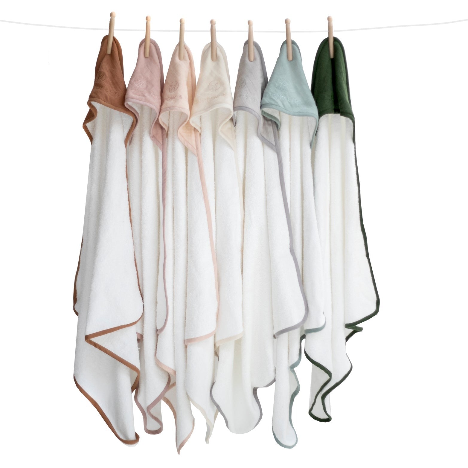 Baby hooded towel // sage - gift box nz