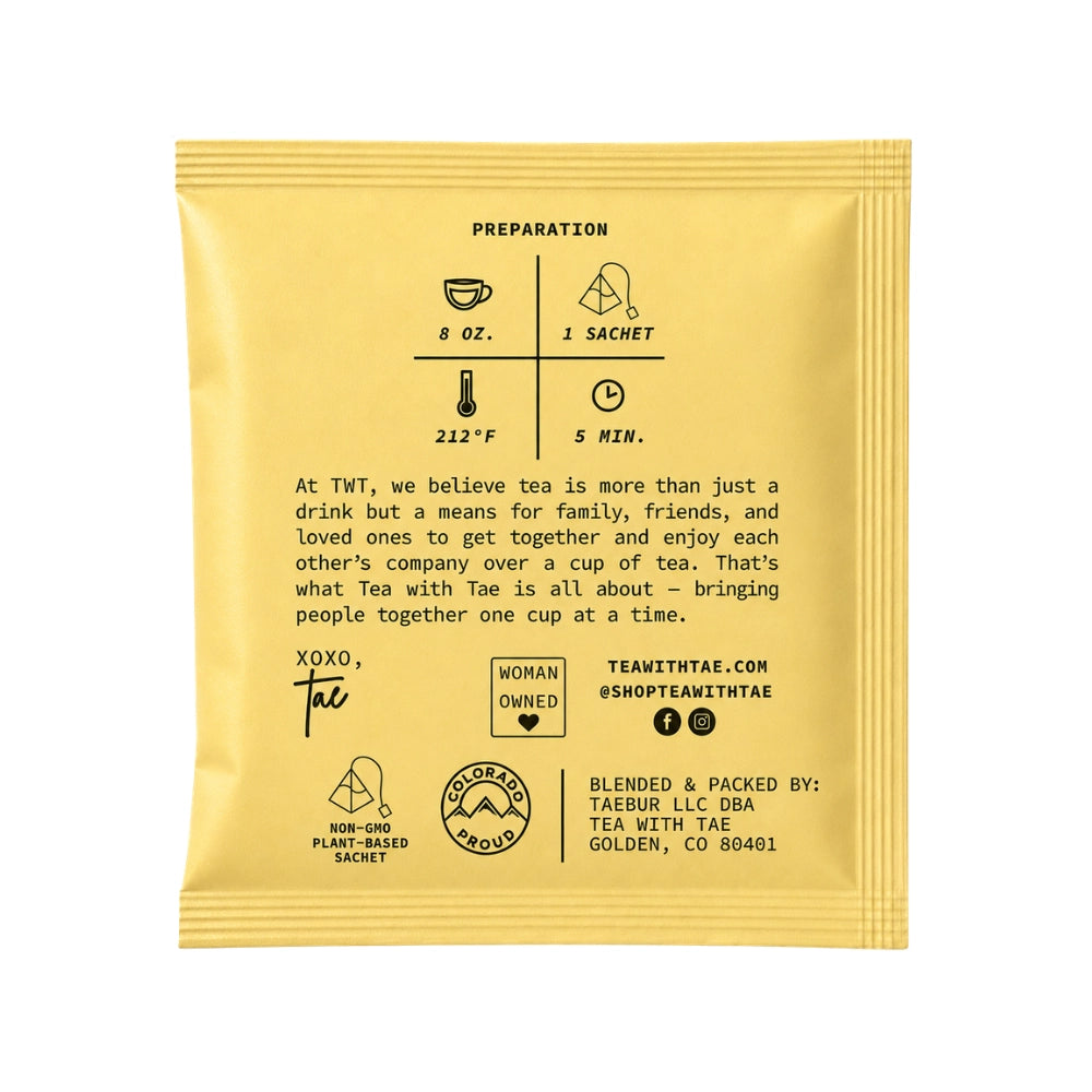 Individually wrapped Lemon Ginger herbal tea for gift boxes