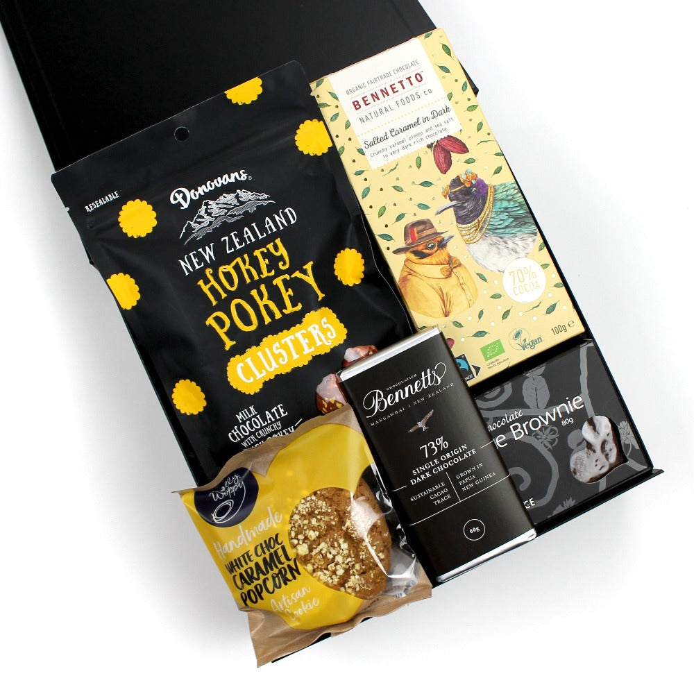 Chocolate bliss gold gift box - gift box nz